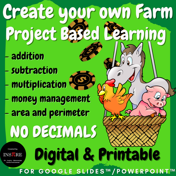 CREATE FARM PBL Math Enrichment Summer Project Based Learning 4th Grade Activity