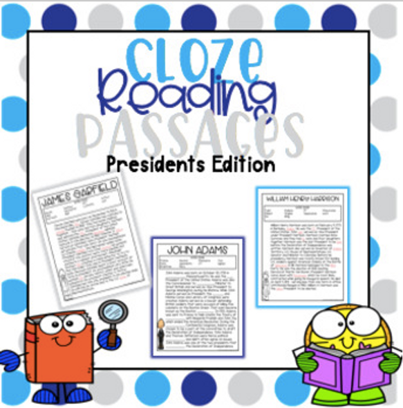NO PREP Cloze Reading Passages - Presidents Edition