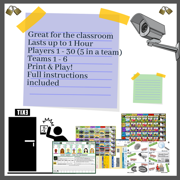 Diagrams and Scatter Graphs Maths Escape Room 