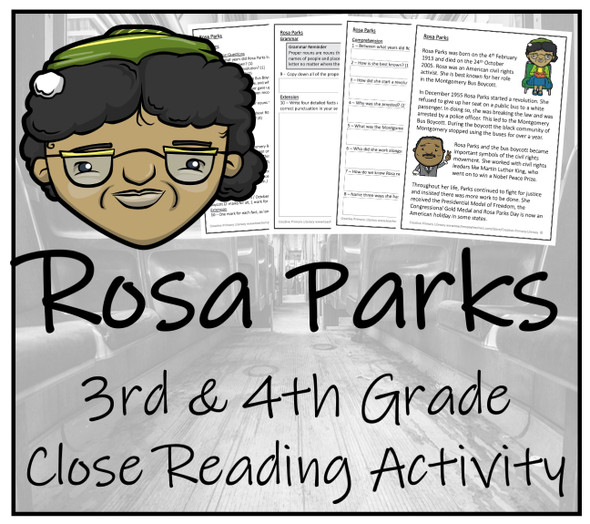 Rosa Parks Close Reading Activity | 3rd Grade & 4th Grade