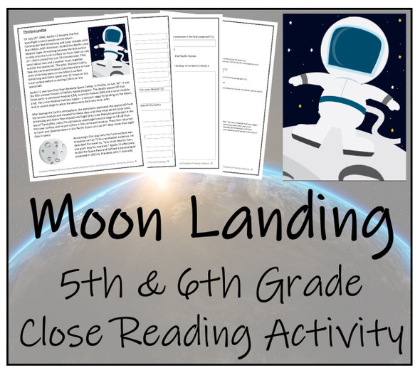 Moon Landing Close Reading Activity | 5th Grade & 6th Grade