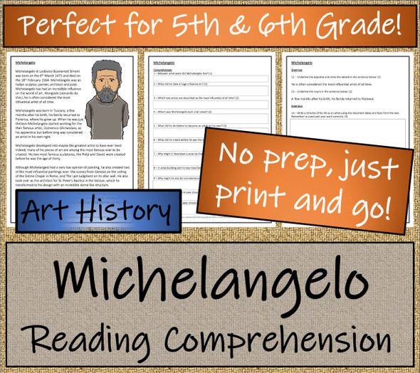 Michelangelo Close Reading Activity | 5th Grade & 6th Grade