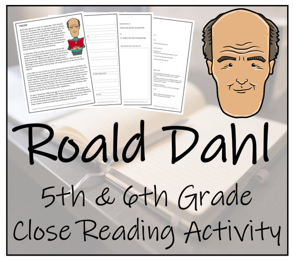 Roald Dahl Close Reading Activity | 5th Grade & 6th Grade