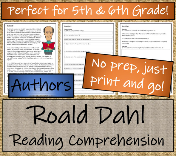 Roald Dahl Close Reading Activity | 5th Grade & 6th Grade