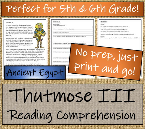 Thutmose III Close Reading Activity | 5th Grade & 6th Grade
