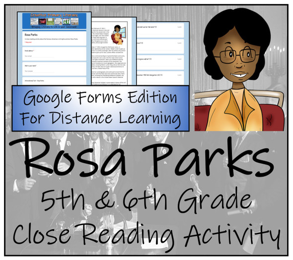 Rosa Parks Close Reading Activity Digital & Print | 5th Grade & 6th Grade