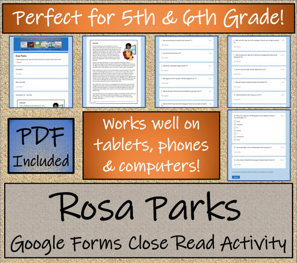 Rosa Parks Close Reading Activity | 5th Grade & 6th Grade - Amped Up ...