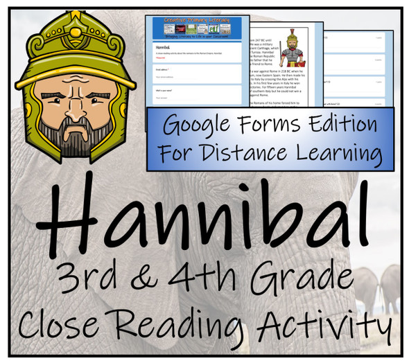 Hannibal Close Reading Activity Digital & Print | 3rd Grade & 4th Grade