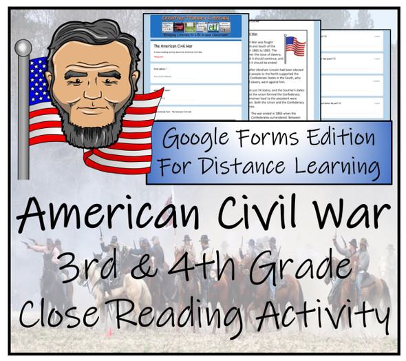 American Civil War Close Reading Activity Digital & Print | 3rd & 4th Grade