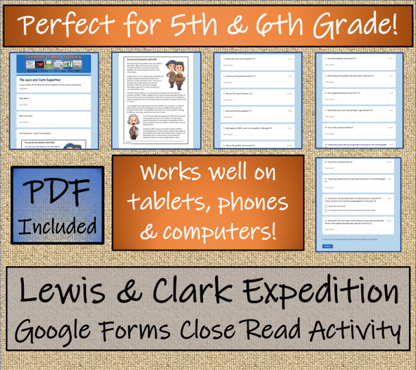 Lewis & Clark Close Reading Activity Digital & Print | 5th Grade & 6th Grade