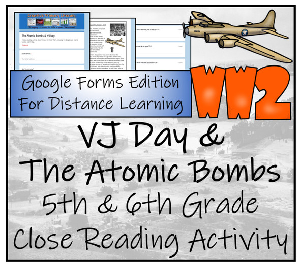Atomic Bombs & VJ Day Close Reading Activity | 5th Grade & 6th Grade ...