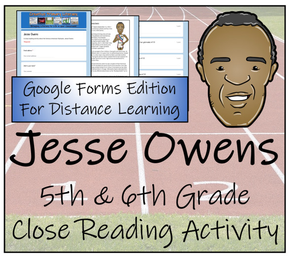 Jesse Owens Close Reading Activity Digital & Print | 5th Grade & 6th Grade