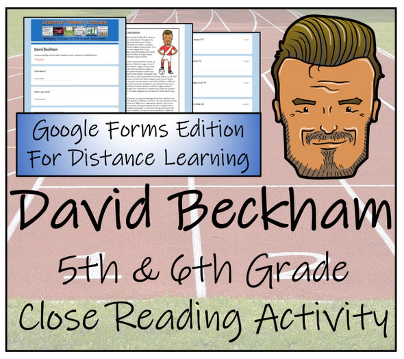 David Beckham Close Reading Activity Digital & Print | 5th Grade & 6th Grade