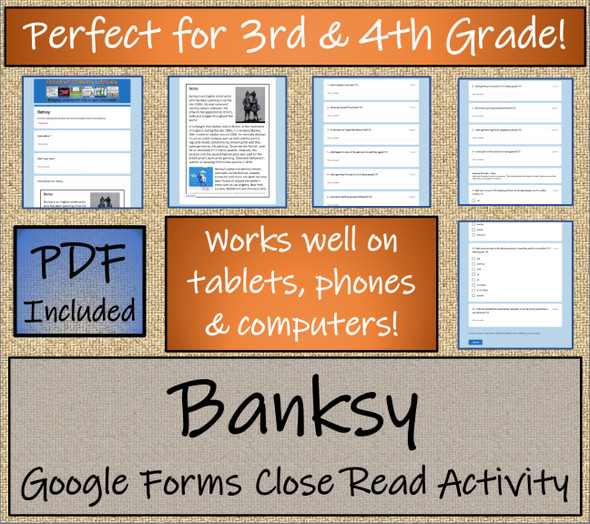 Banksy Close Reading Activity Digital & Print | 3rd & 4th Grade
