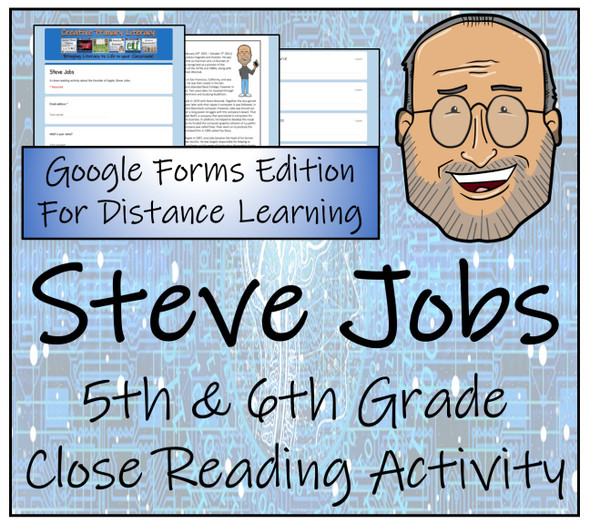 Steve Jobs Close Reading Activity Digital & Print | 5th Grade & 6th Grade