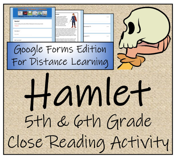 Hamlet Close Reading Activity Digital & Print | 5th Grade & 6th Grade