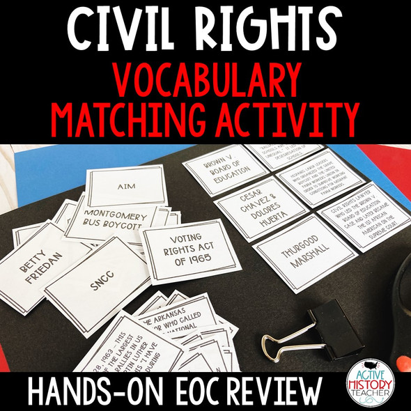 Civil Rights Activity Vocabulary Matching Hands-On EOC Review