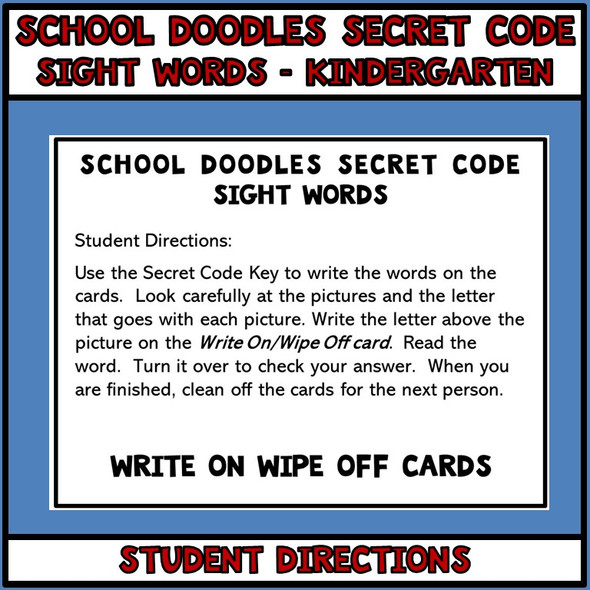 Sight Words, Secret Code  Literacy Center