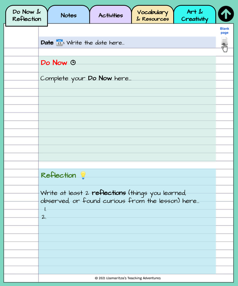Digital Interactive Notebook for English Learners