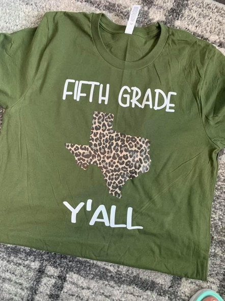 Cheetah personalized state and grade level shirt. 