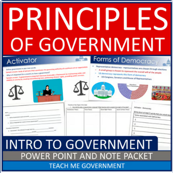 Principles of Government Introduction to Course Power Point & Cloze Notes 1:1