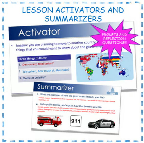 Principles of Government Introduction to Course Power Point & Cloze Notes 1:1