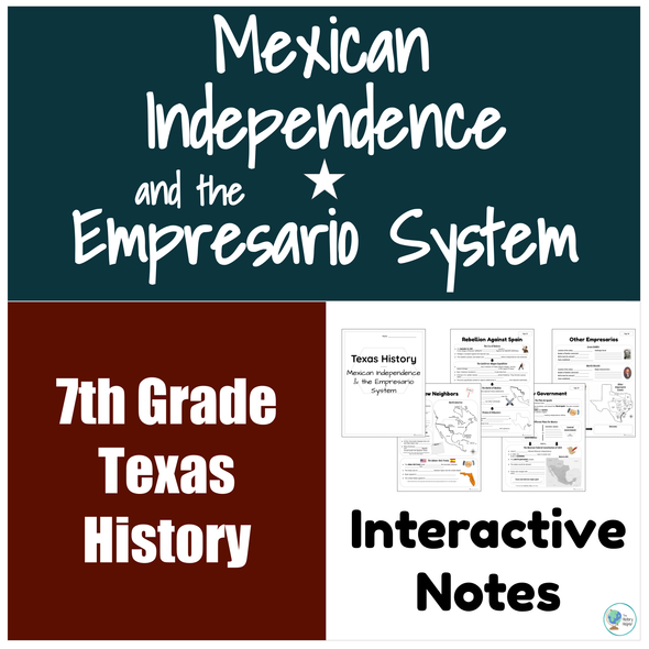 Mexican Independence & the Empresario System | Interactive Notes | Texas History