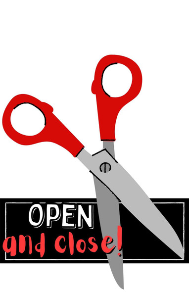 POSTER: Colorful Classroom Tools, Scissors (Red)