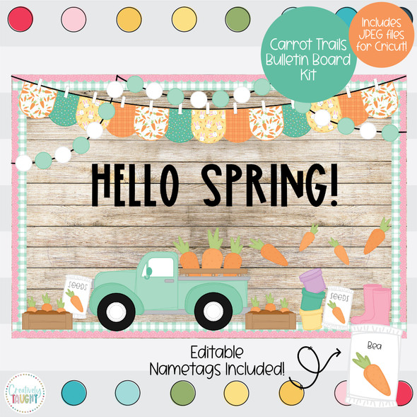 Carrot Trails - Easter Truck - Easter - Spring - March and April Bulletin Board Kit