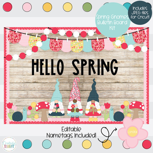 Spring Gnomes - March and April Bulletin Board Kit