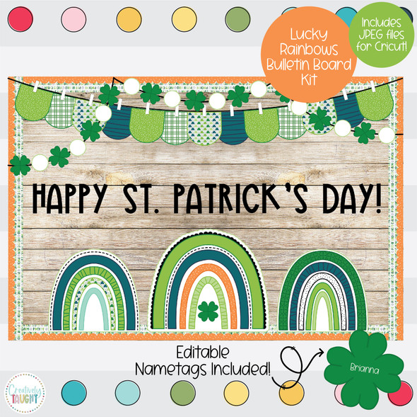 St. Patrick's Day Boho Rainbow - March Bulletin Board Kit