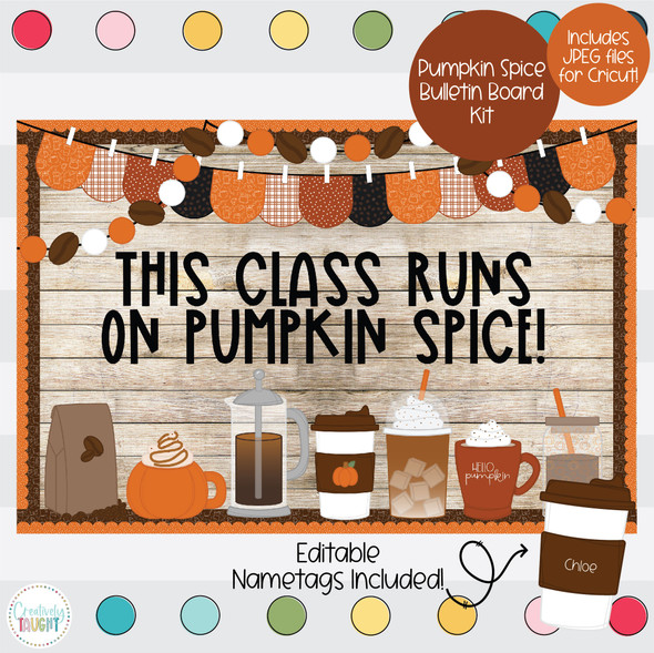 Pumpkin Spice - Fall - September and October Bulletin Board Kit
