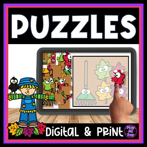 FALL Digital Puzzles | Distance Learning Activities | Google Slides™ & PPT™ 