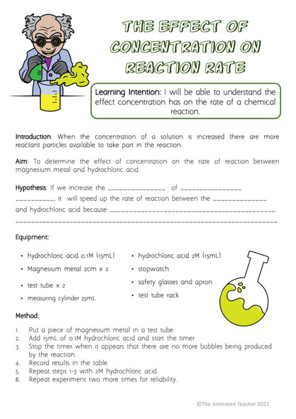 Rate of Chemical Reaction Experiments