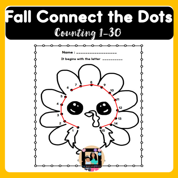 Fall Connect the dots | Dot to Dot worksheets | Counting 1-30