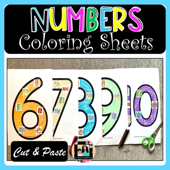 Numbers Coloring Activity Subitizing Number sense 1-10 Counting Practice