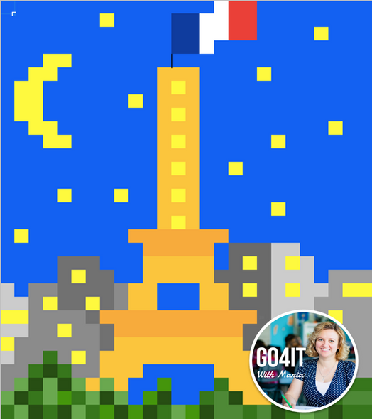 Google Sheets™ PixelArt Mystery Picture | Multiplication | Eiffel Tower Inspired