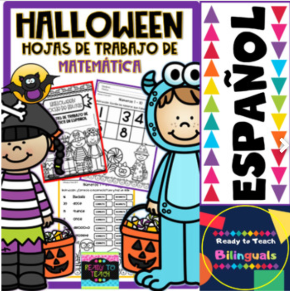 No-Prep Printables - Math Halloween in Spanish