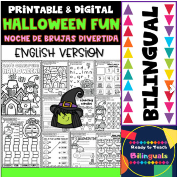 Halloween Fun - Noche de Brujas Divertida - Printables - Set 1- Bilingual