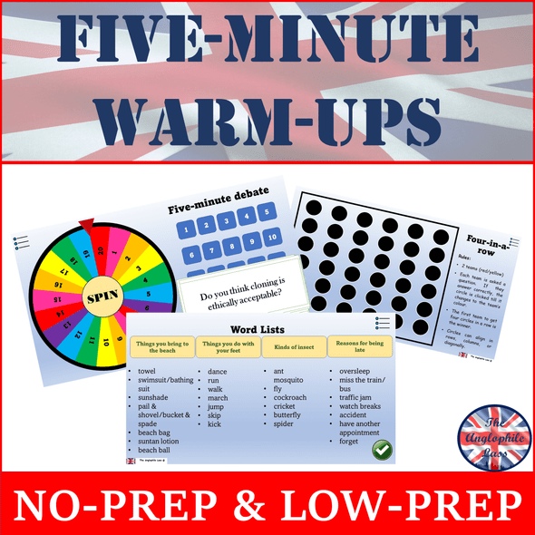 Five-minute warm-ups | ELA bell ringers | No prep and low prep
