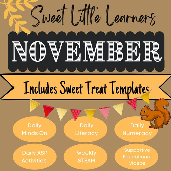 Full Month of Pre-K- Kindergarten- Lessons, Activities, Printables (November)