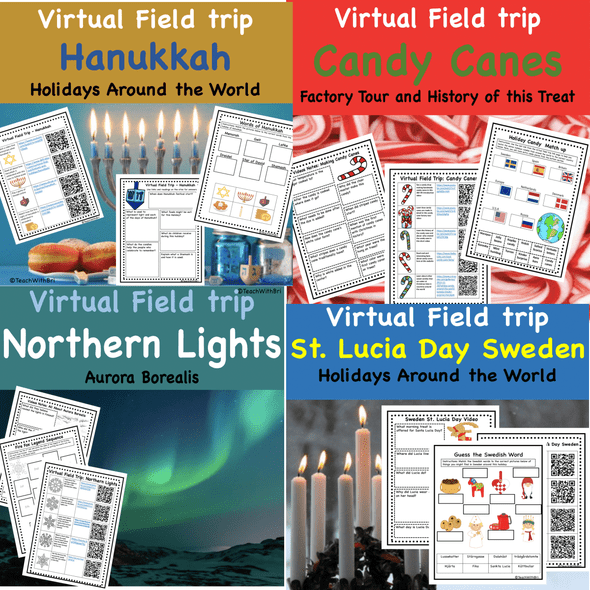 Holidays Around the World and  Holiday Fun Virtual Field Trip Pack  Mega Discount Bundle