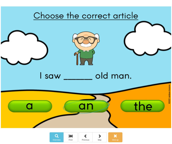 Definite and Indefinite Articles Boom Cards 