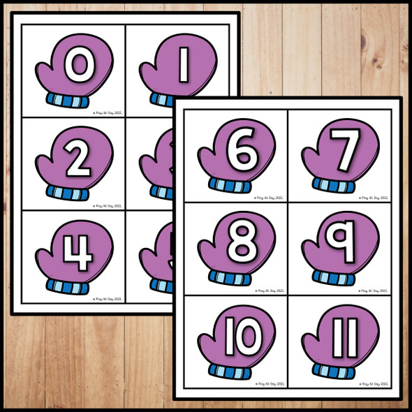 WINTER Hide & Seek | Pocket Chart Game | Letter and Number Recognition