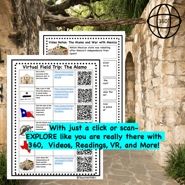 The Alamo Virtual Field Trip Activity Pack