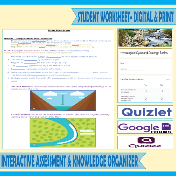 River Processes: Erosion, Transportation, Deposition - FREE