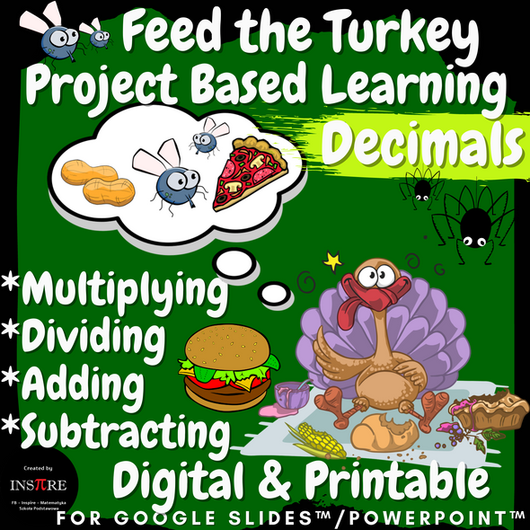 Thanksgiving Math Project Operations with Decimals Project PBL Feed the Turkey