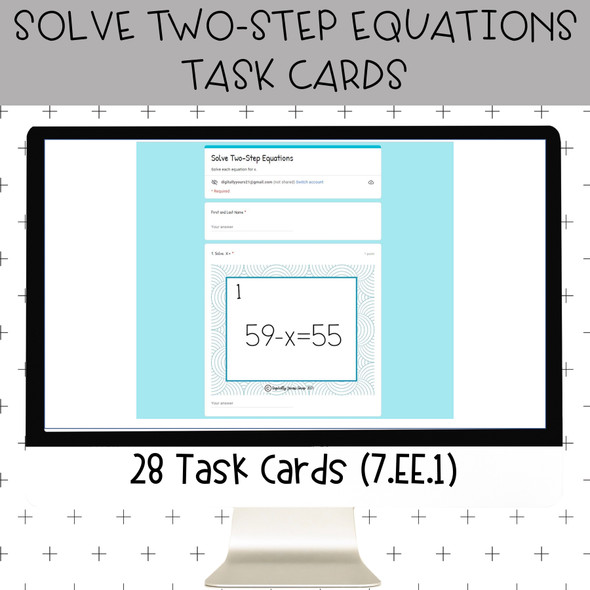 Solve Two-Step Equations Task Cards (Print & Digital)