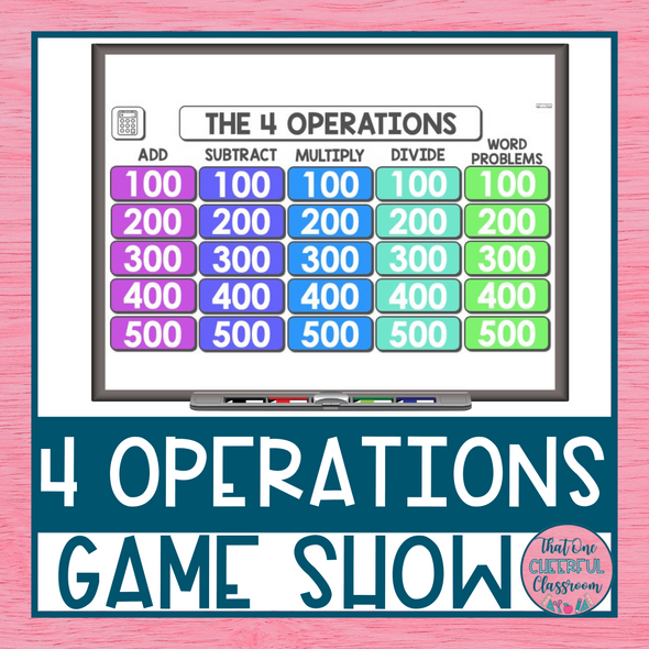 4th Grade Addition Subtraction Multiplication & Division Math Game Show