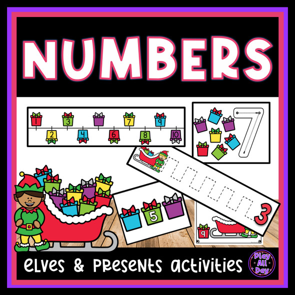 Christmas Numbers 1 to 10 Activities | Holiday Gifts and Elves Theme